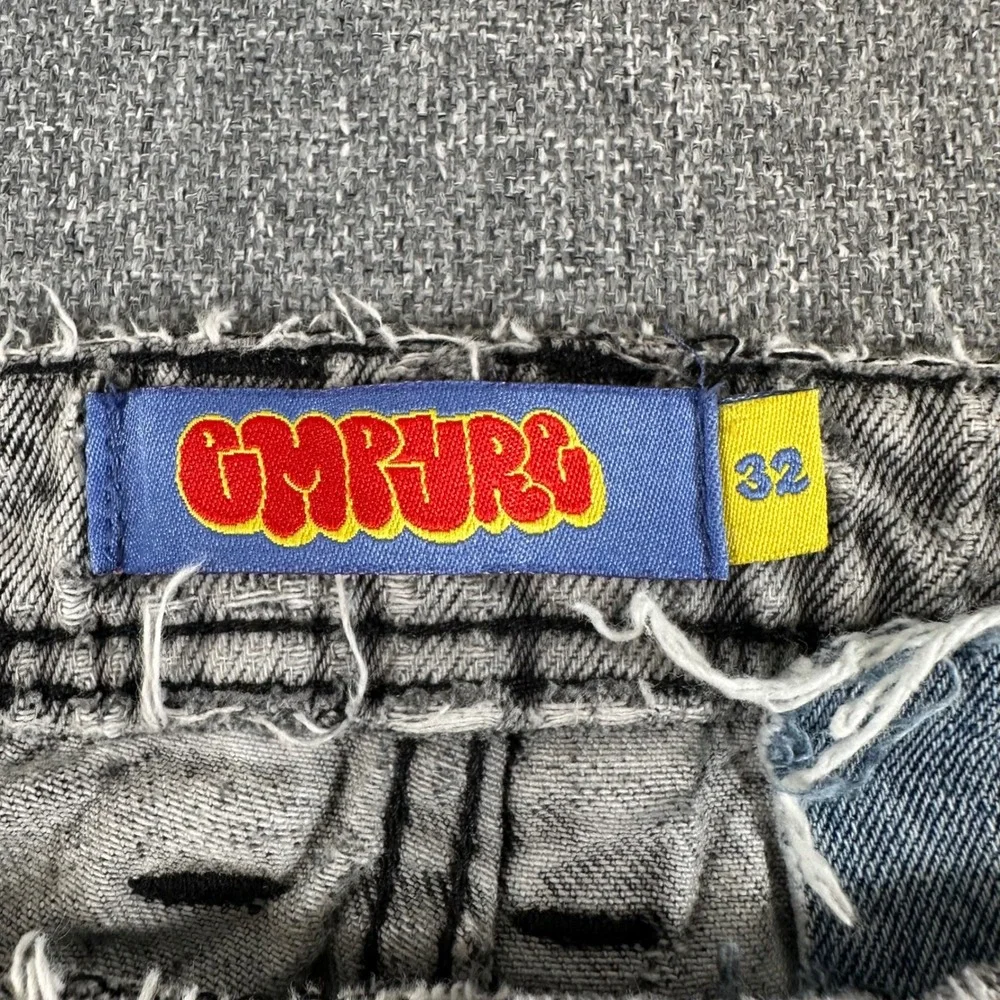 Empyre Loose Fit Skate Jeans Grey Washed Baggy Wide Leg Denim Mens 32 Y2K Style - Picture 4 of 11